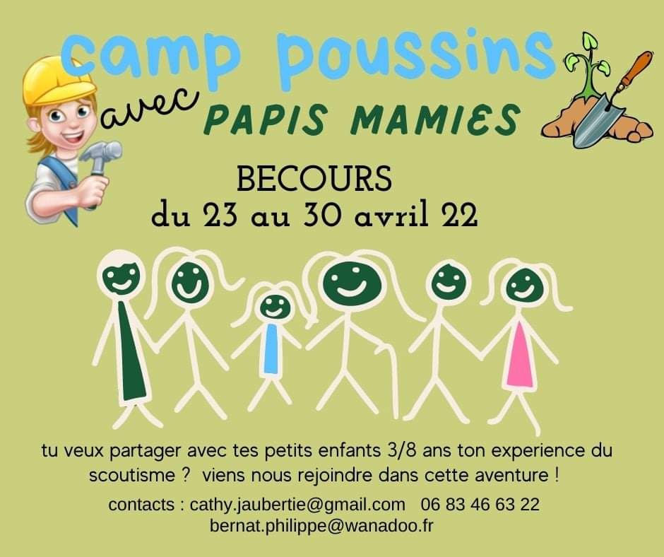 Mini Camp poussins papis mamies à Bécours avril 2022